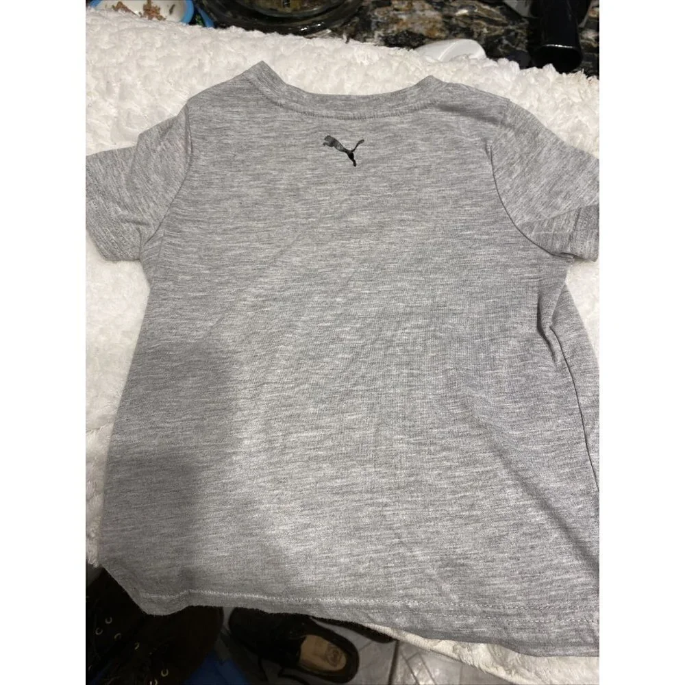 t baby boys PUMA casual gray logo short sleeve t-shirt 24 mos.